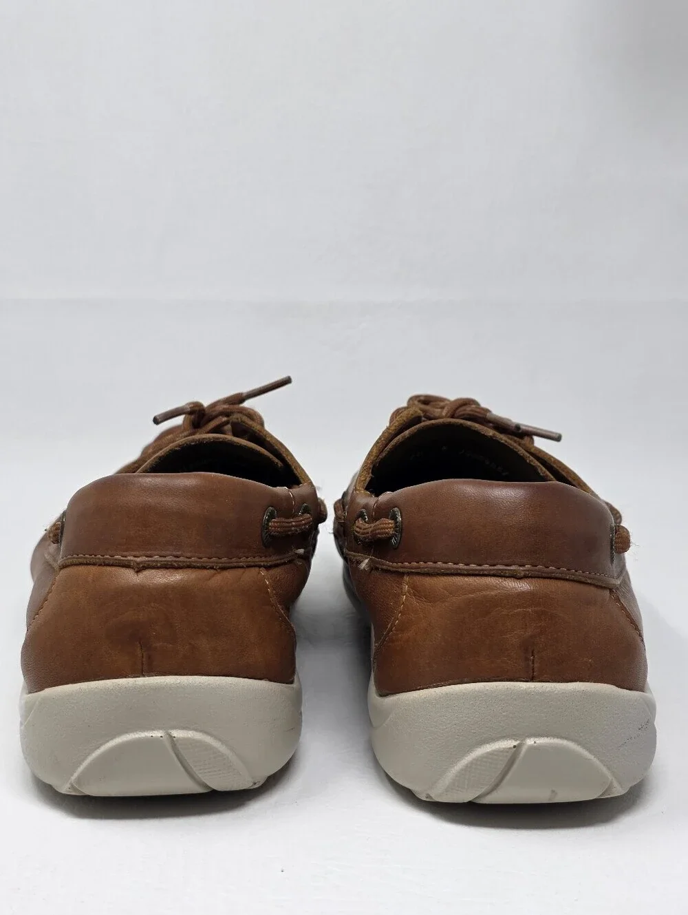 SAS Tripad Mens Decksider Boat Shoe Brown Leather Slip On Loafer Size 10M